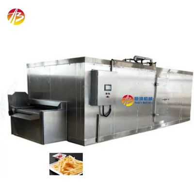 Machine de congélation rapide Frites congélateur tunnel à haute productivité et SUS 304 IQF